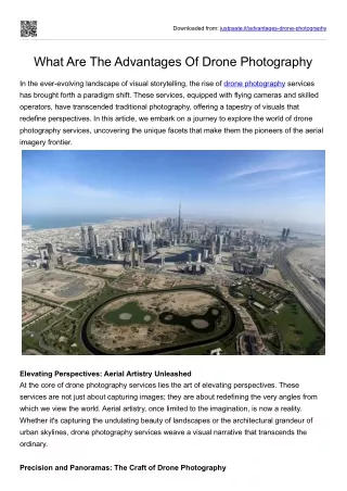 What Are The Advantages Of Drone Photography in UAE