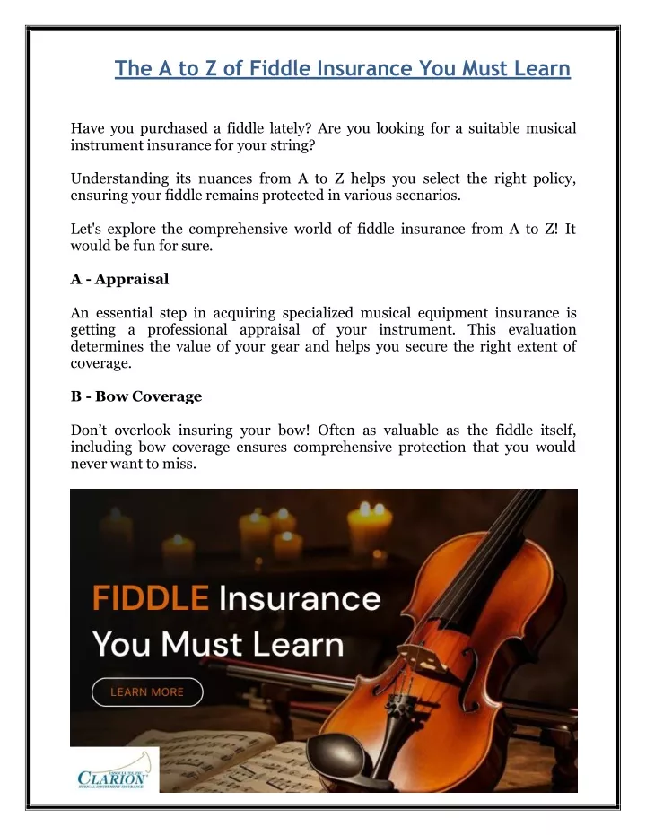 the a to z of fiddle insurance you must learn