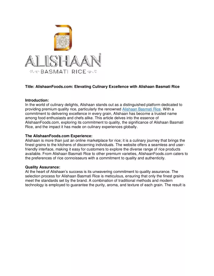 title alishaanfoods com elevating culinary