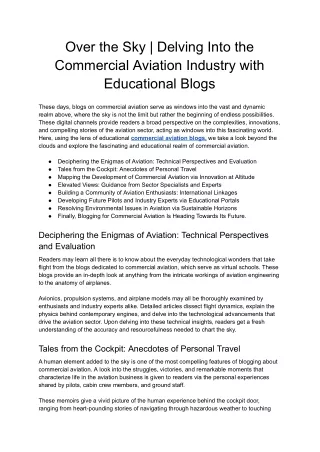 Over the Sky _ Delving Into the Commercial Aviation Industry with Educational Blogs - Google Docs