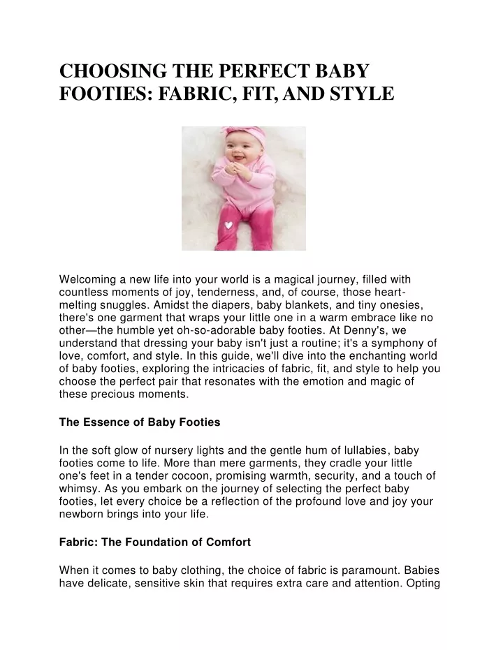 choosing the perfect baby footies fabric