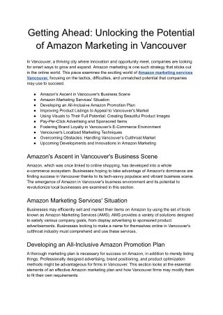 Getting Ahead_ Unlocking the Potential of Amazon Marketing in Vancouver - Google Docs