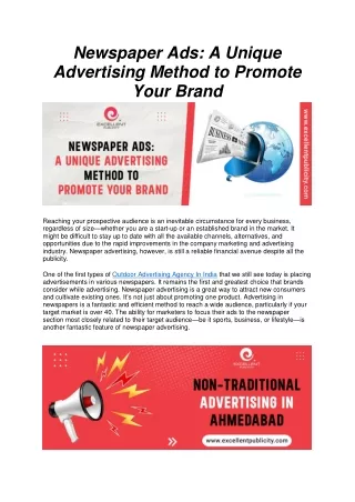 Newspaper Ads A Unique Advertising Method to Promote Your Brand