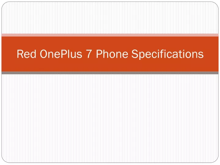 red oneplus 7 phone specifications