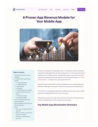 8 Proven App Revenue Models for Your Mobile App
