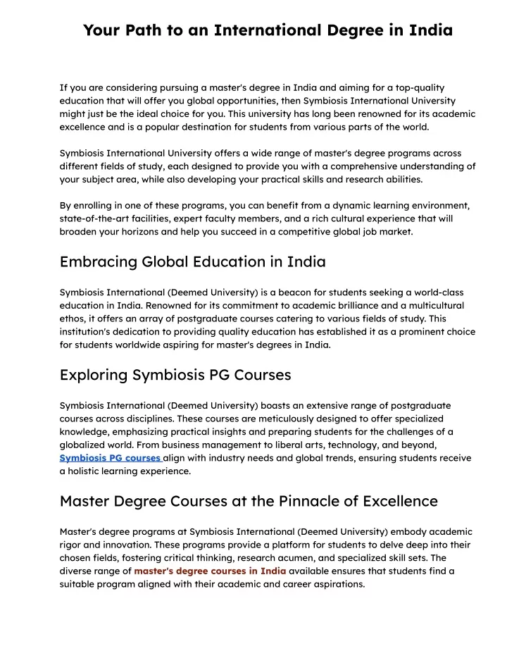 your path to an international degree in india