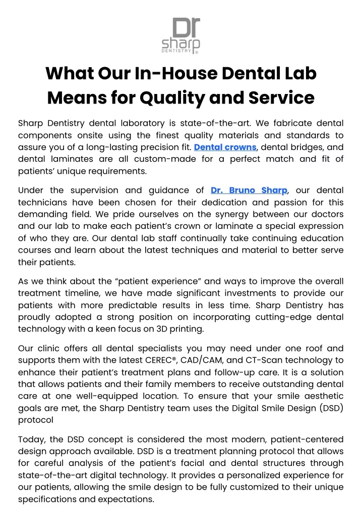 what our in house dental lab means for quality