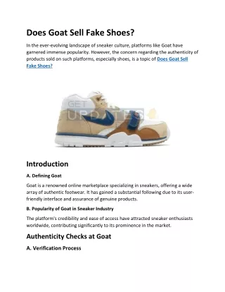 Does Goat Sell Fake Shoes?