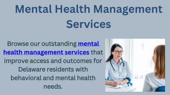 mental health management services