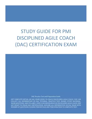 Study Guide for PMI Disciplined Agile Coach (DAC) Certification Exam
