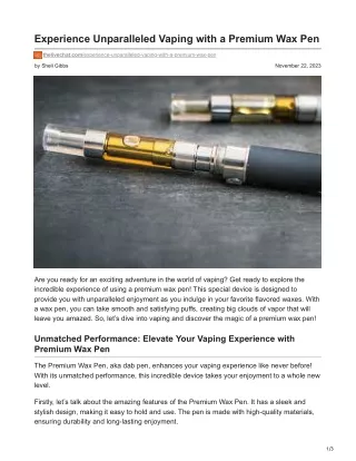 experience unparalleled vaping with a premium