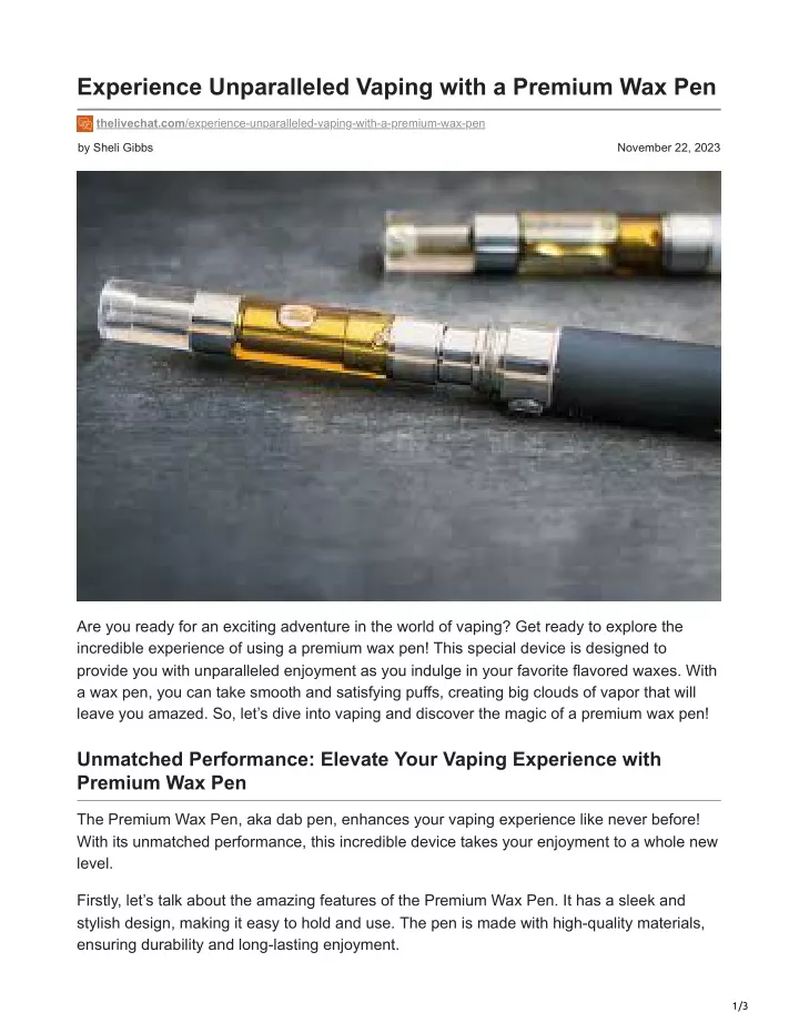 experience unparalleled vaping with a premium