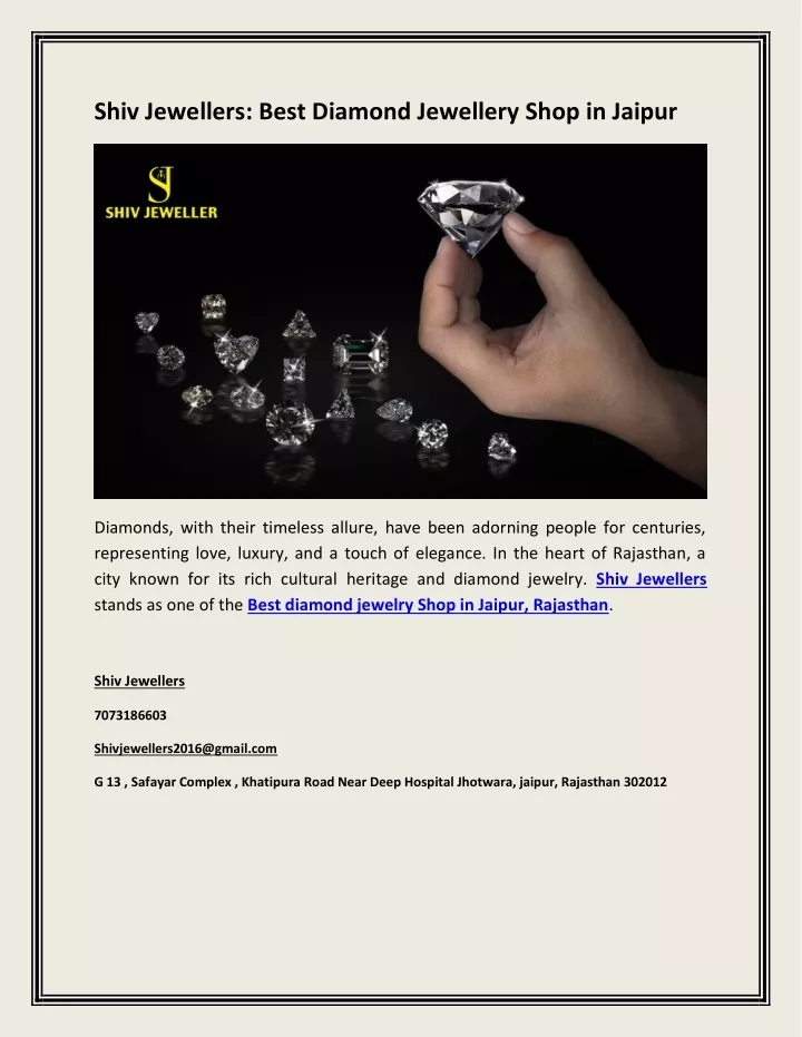 shiv jewellers best diamond jewellery shop