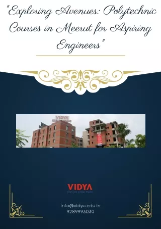 exploring avenues polytechnic courses in meerut