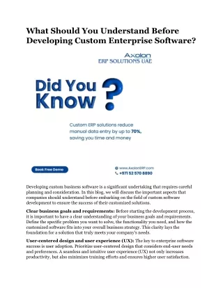 what should you understand before developing