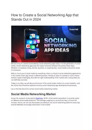 How to Create a Social Networking App that Stands Out in 2024