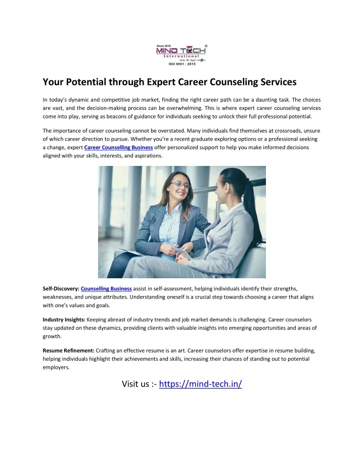 your potential through expert career counseling