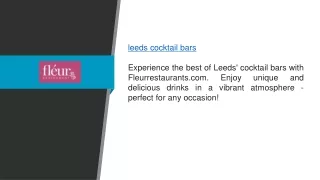 Leeds Cocktail Bars  Fleurrestaurants.com,,