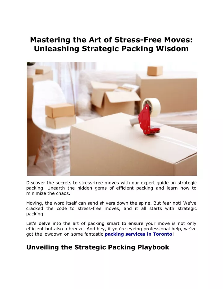 mastering the art of stress free moves unleashing