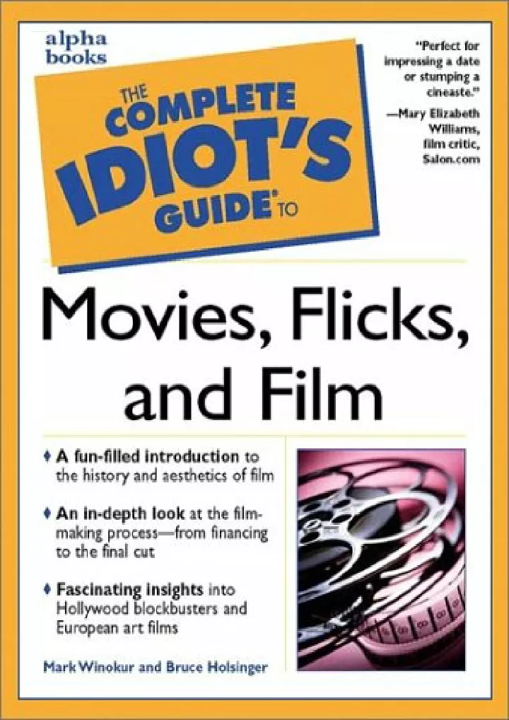 the complete idiot s guide to movies flicks