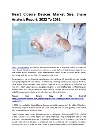 heart closure devices market size share analysis