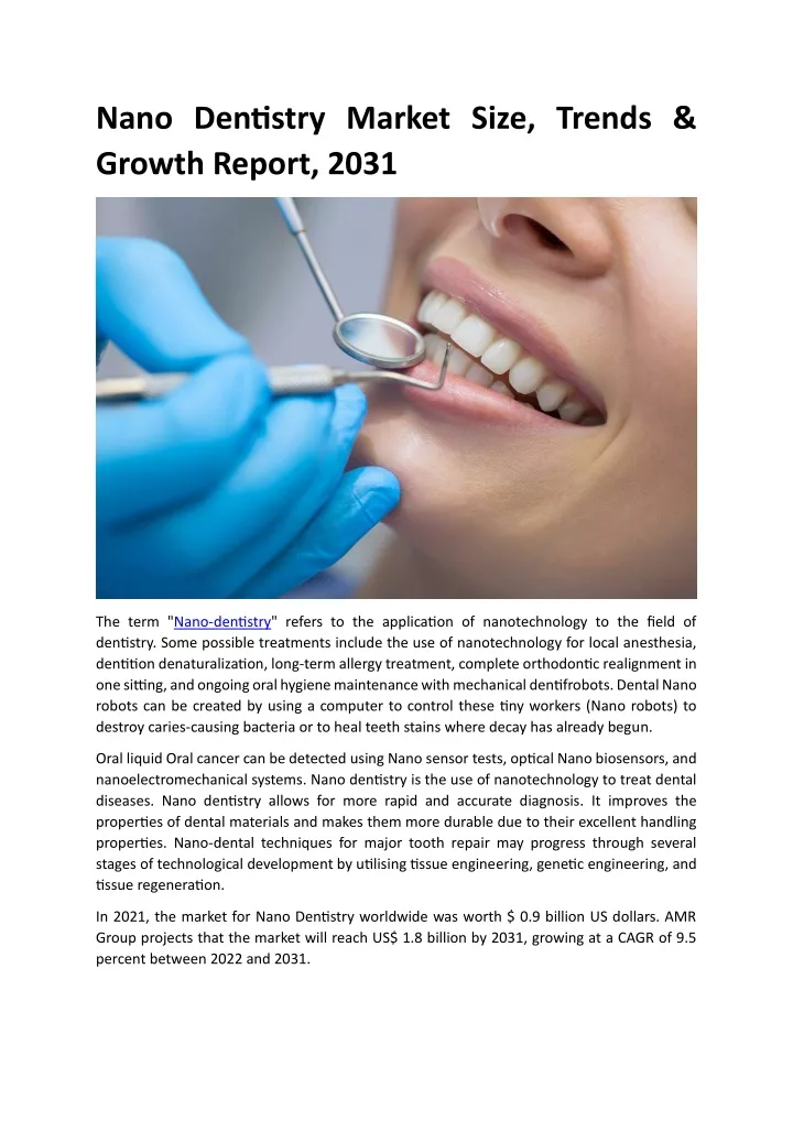 nano dentistry market size trends growth report
