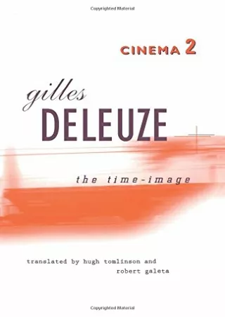 Download ⚡️(PDF)❤️ The Time-Image (Cinema)