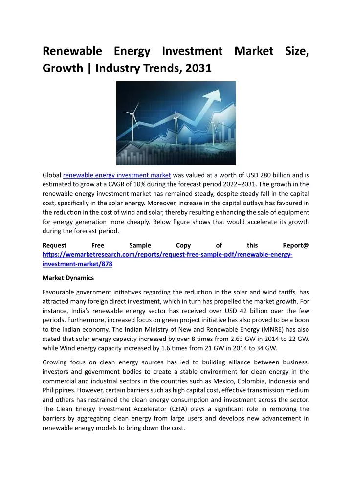 renewable energy investment market size growth