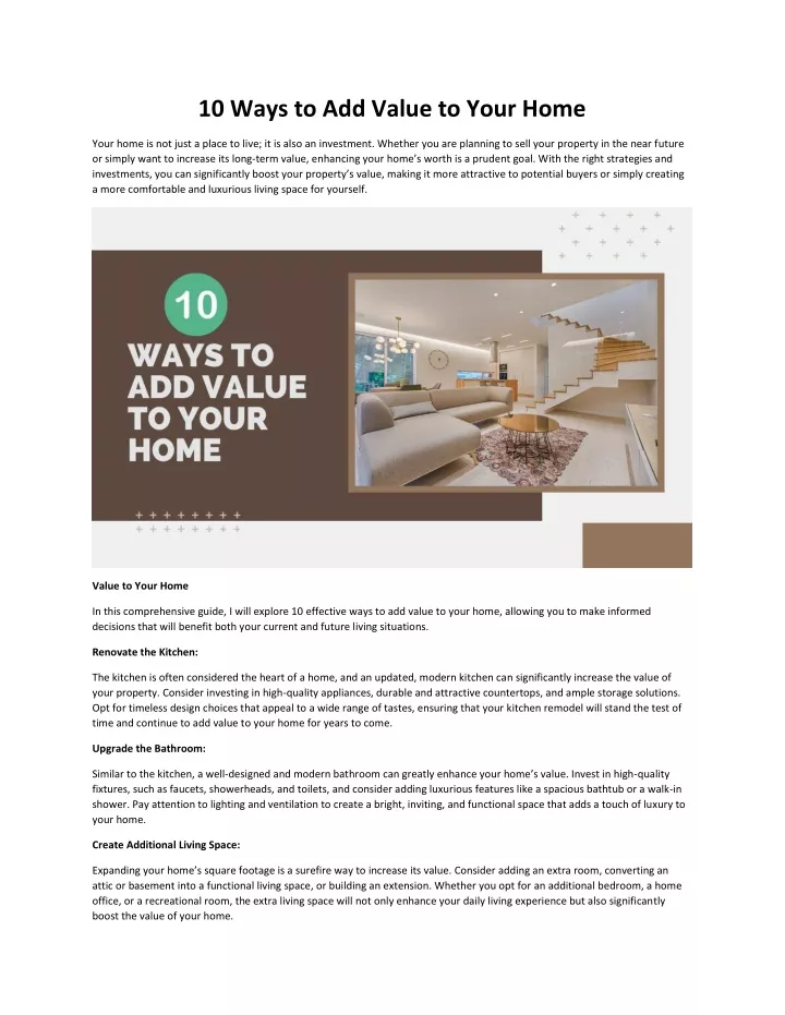 10 ways to add value to your home