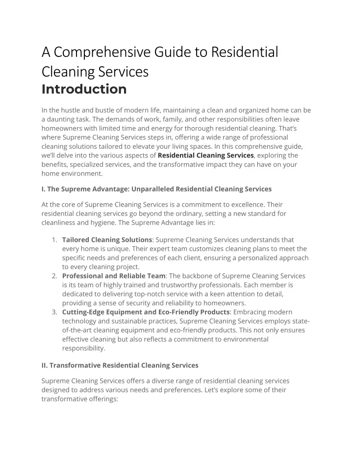 a comprehensive guide to residential cleaning