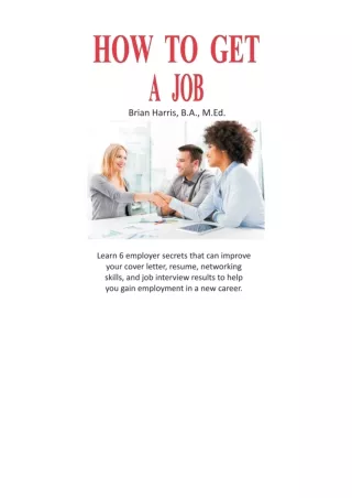 ✔️download⚡️ book (pdf) How To Get A Job Learn 6 employer secrets that can impro