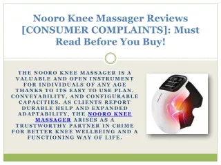 Nooro Knee Massager Reviews