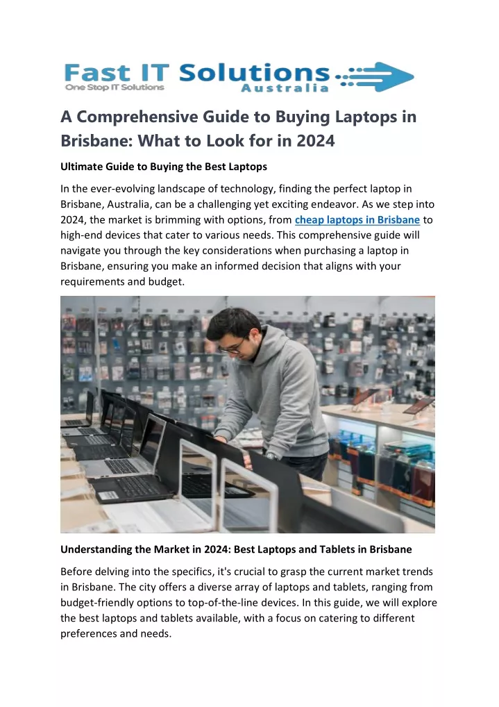 a comprehensive guide to buying laptops