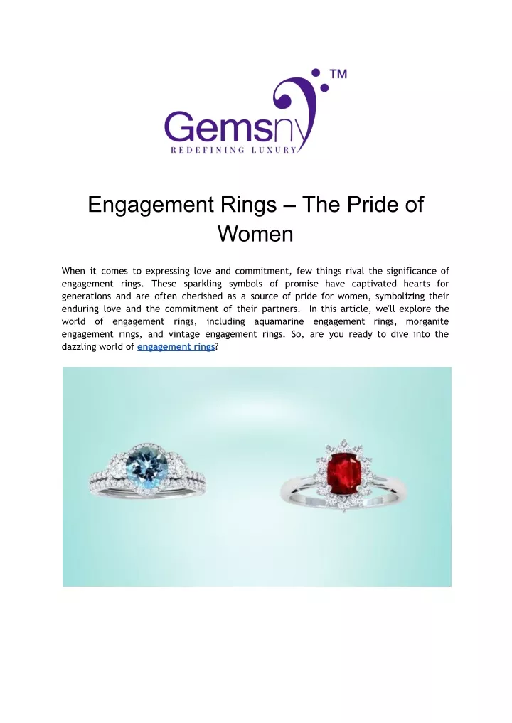 engagement rings the pride of women