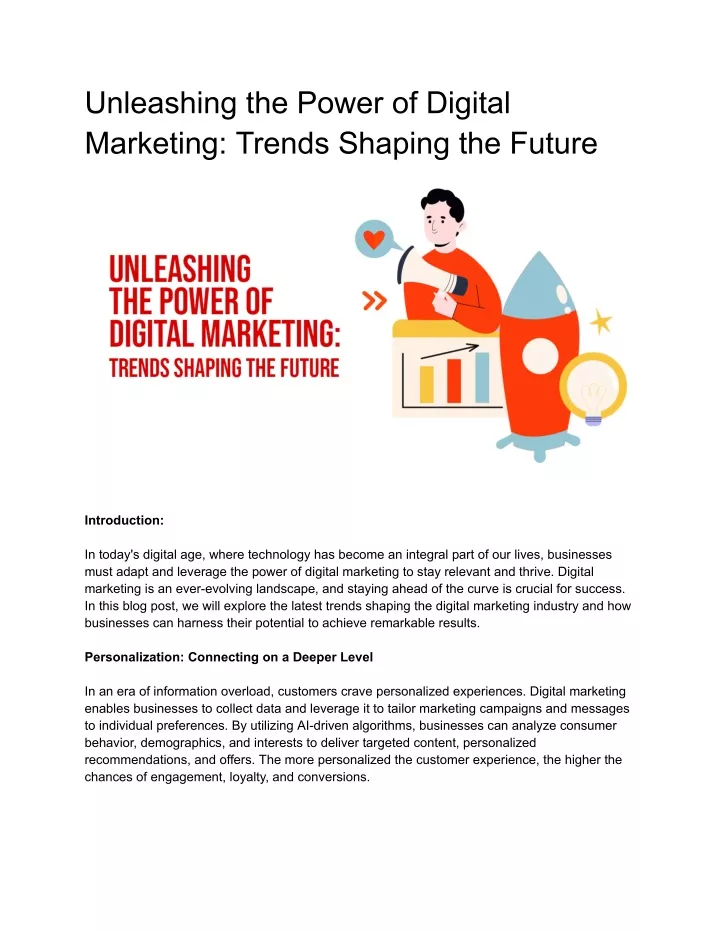 unleashing the power of digital marketing trends