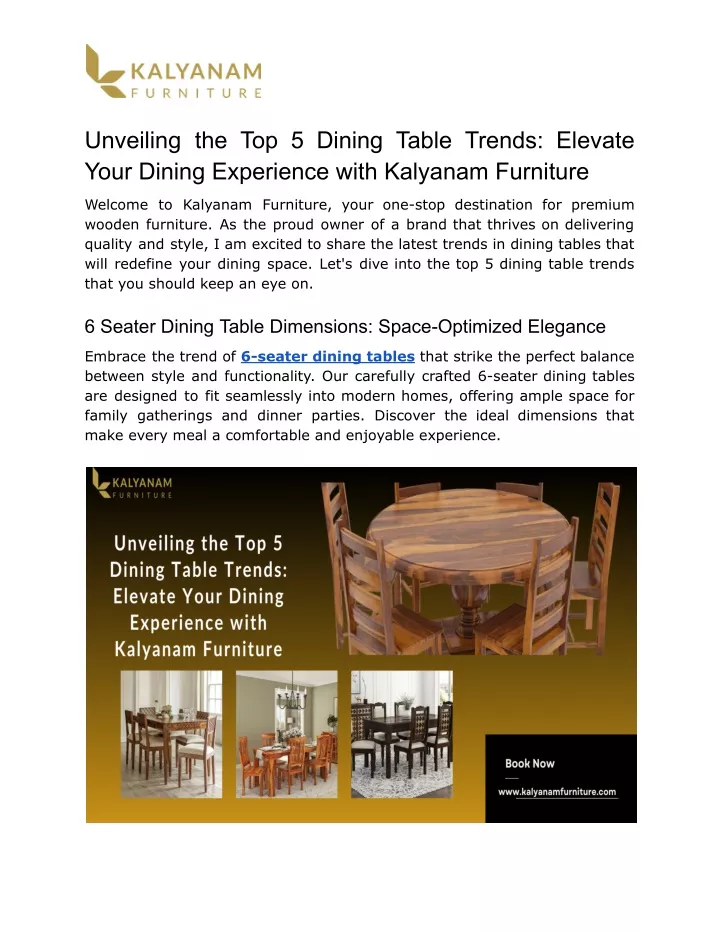unveiling the top 5 dining table trends elevate