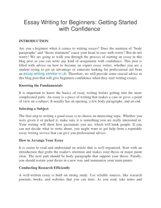essay writing for beginners getting started with