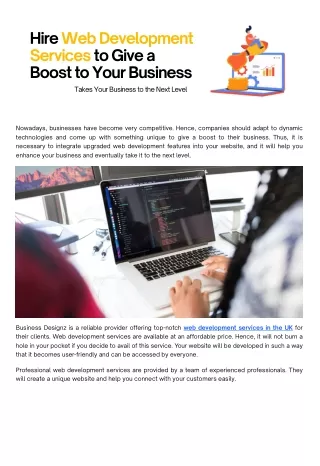 Hire Web Development Services to Give a Boost to Your Business