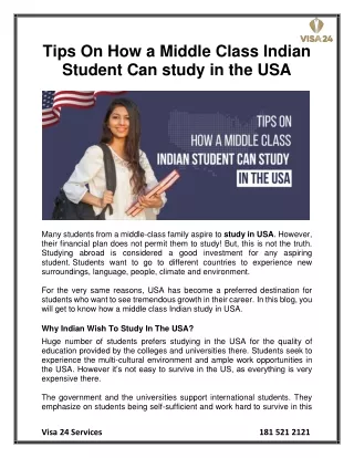 Tips On How A Middle Class Indian Student Can Study In The USA