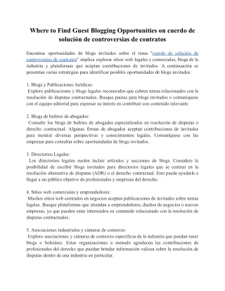 cuerdo de solución de controversias de contratos