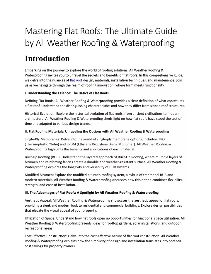mastering flat roofs the ultimate guide