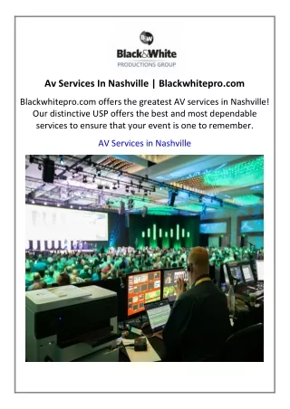 Av Services In Nashville  Blackwhitepro.com