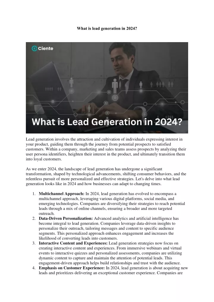 what is lead generation in 2024
