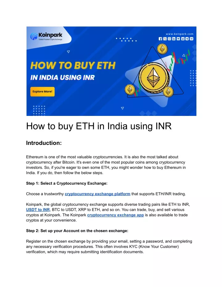 how to buy eth in india using inr