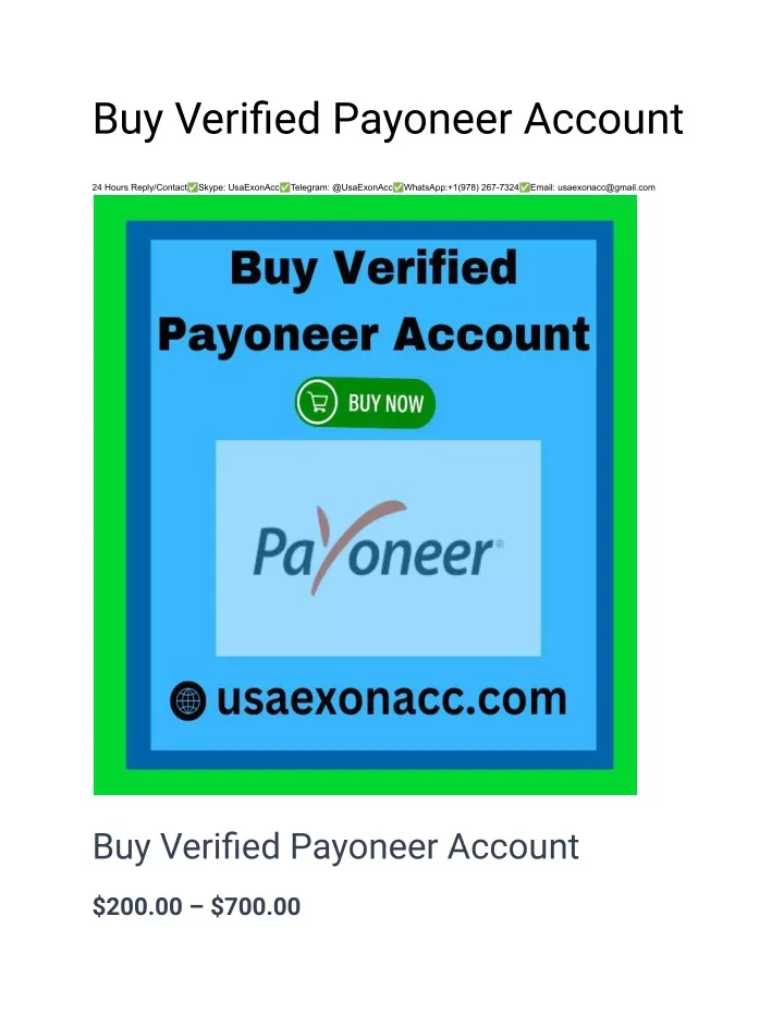 buy verified payoneer account