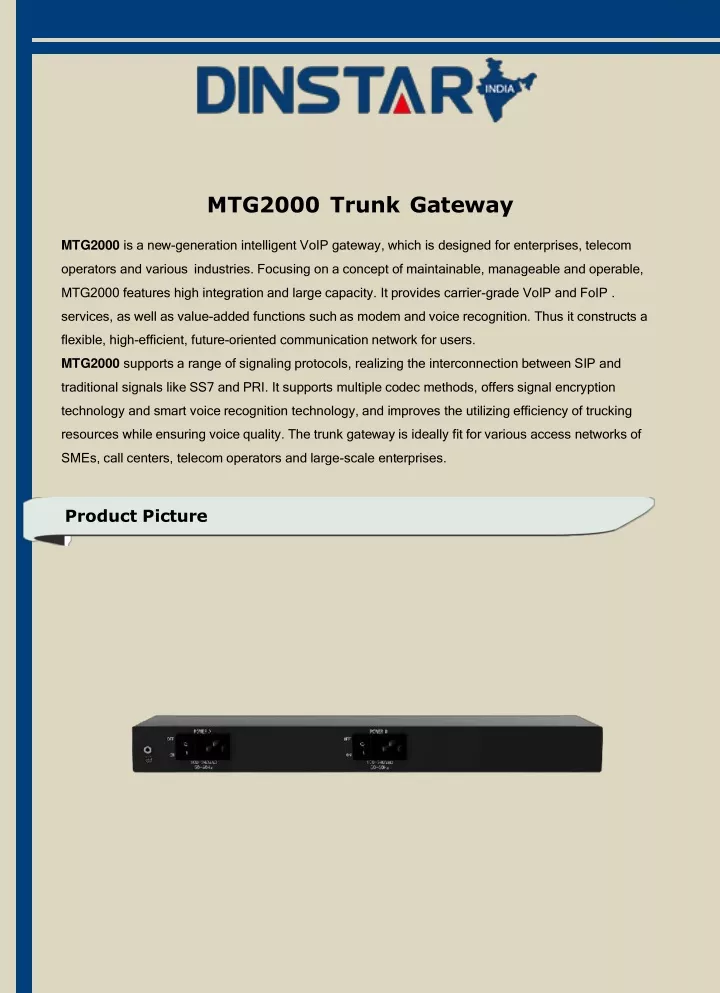 mtg2000 trunk gateway