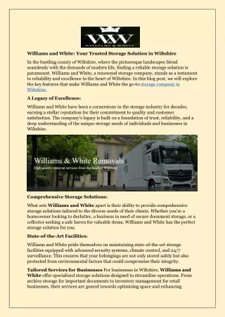 Storage Company Wiltshire-william & white