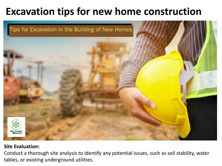 excavation tips for new home construction