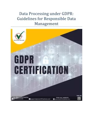 data processing under gdpr guidelines