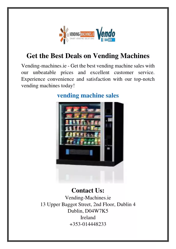 get the best deals on vending machines